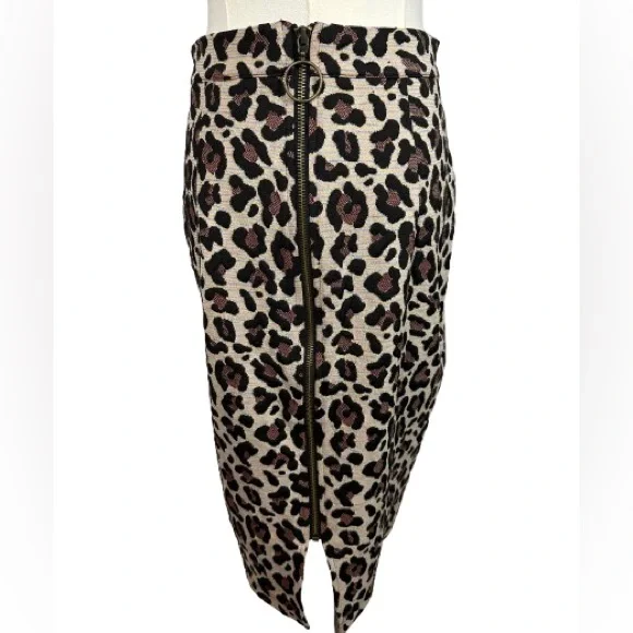 Maeve Animal Print Midi Pencil Skirt Size XS - Picture 3 of 5